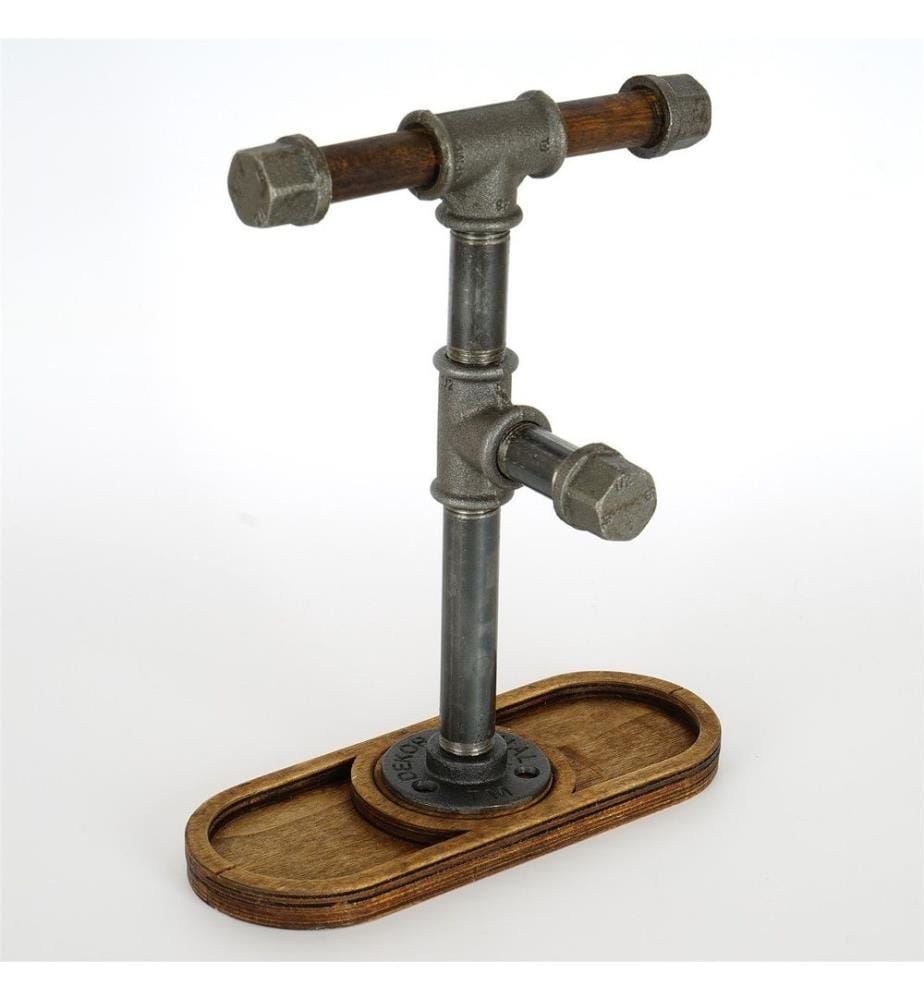 Jewellery Stand Organizer, Walnut, Silver, 100% Wooden, Frame: 100% Metal