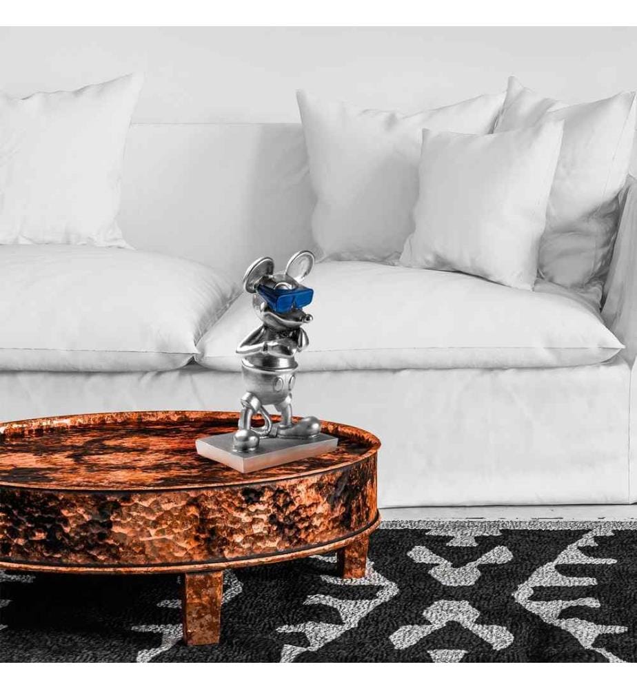 Objet décoratif, argent, bleu, 100% polyester