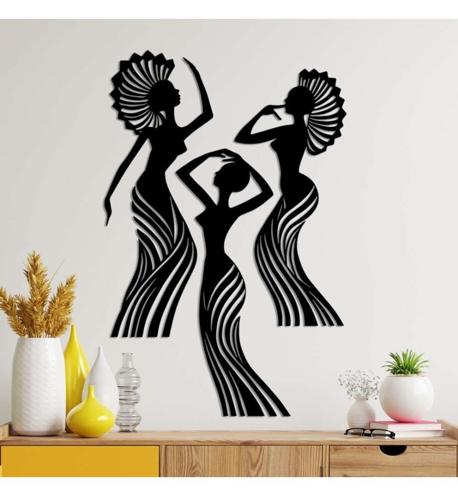 Decorative Metal Accessory Set, 3 Pieces, Black, 100% Metal