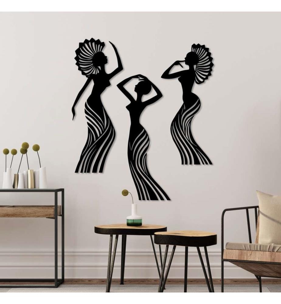 Decorative Metal Accessory Set, 3 Pieces, Black, 100% Metal