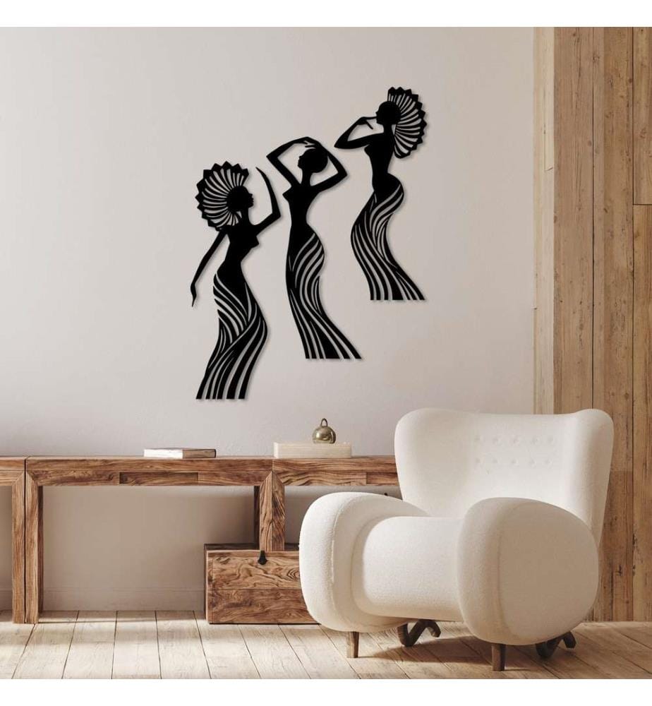 Decorative Metal Accessory Set, 3 Pieces, Black, 100% Metal
