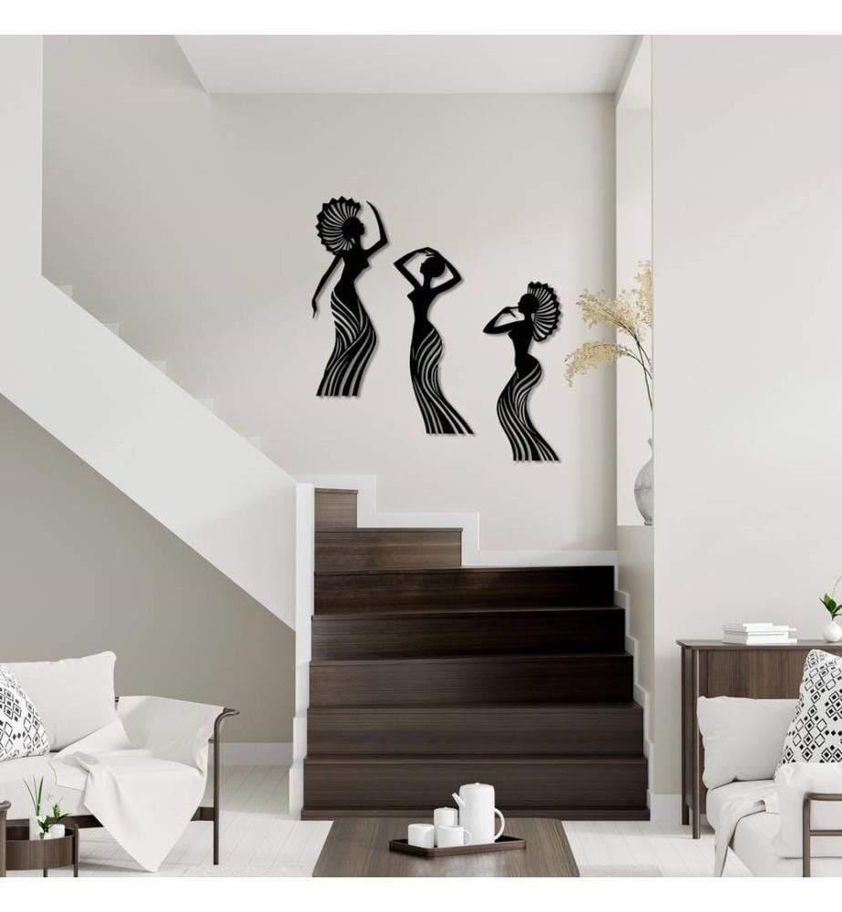 Decorative Metal Accessory Set, 3 Pieces, Black, 100% Metal