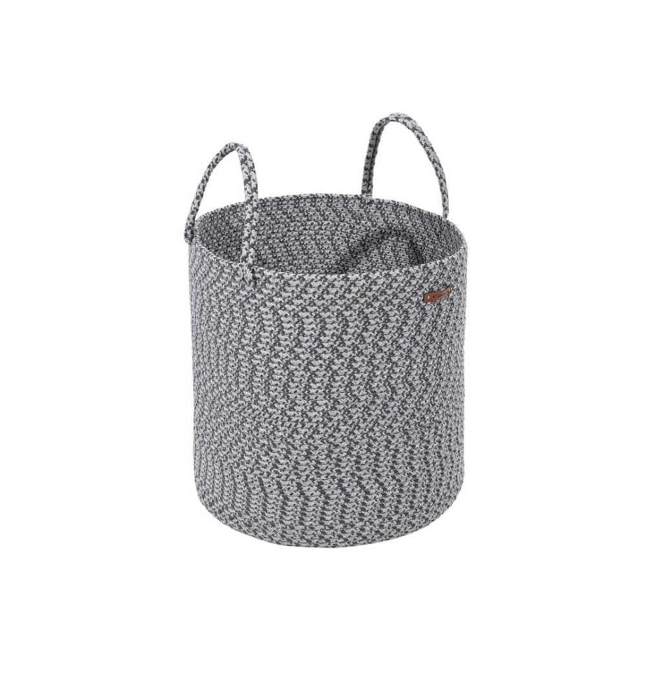 Boîte décorative, gris anthracite, coton, fait main
