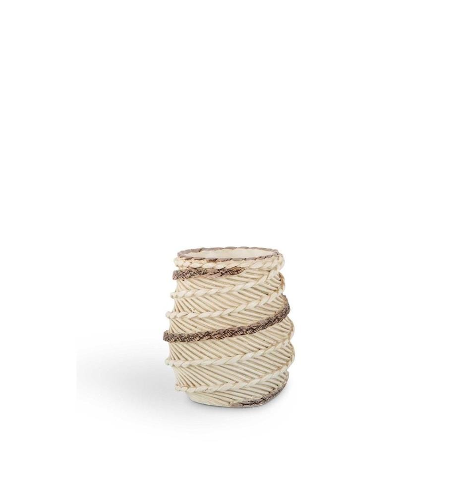 Set da bagno, 5 pezzi, Crema, Poliresina