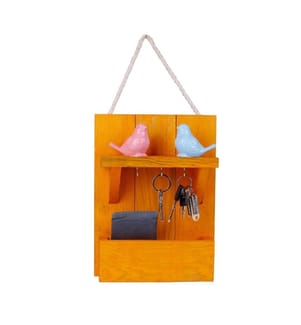 Porte-clés en bois, noir, Porte-clés en bois avec pochette, corps en bois