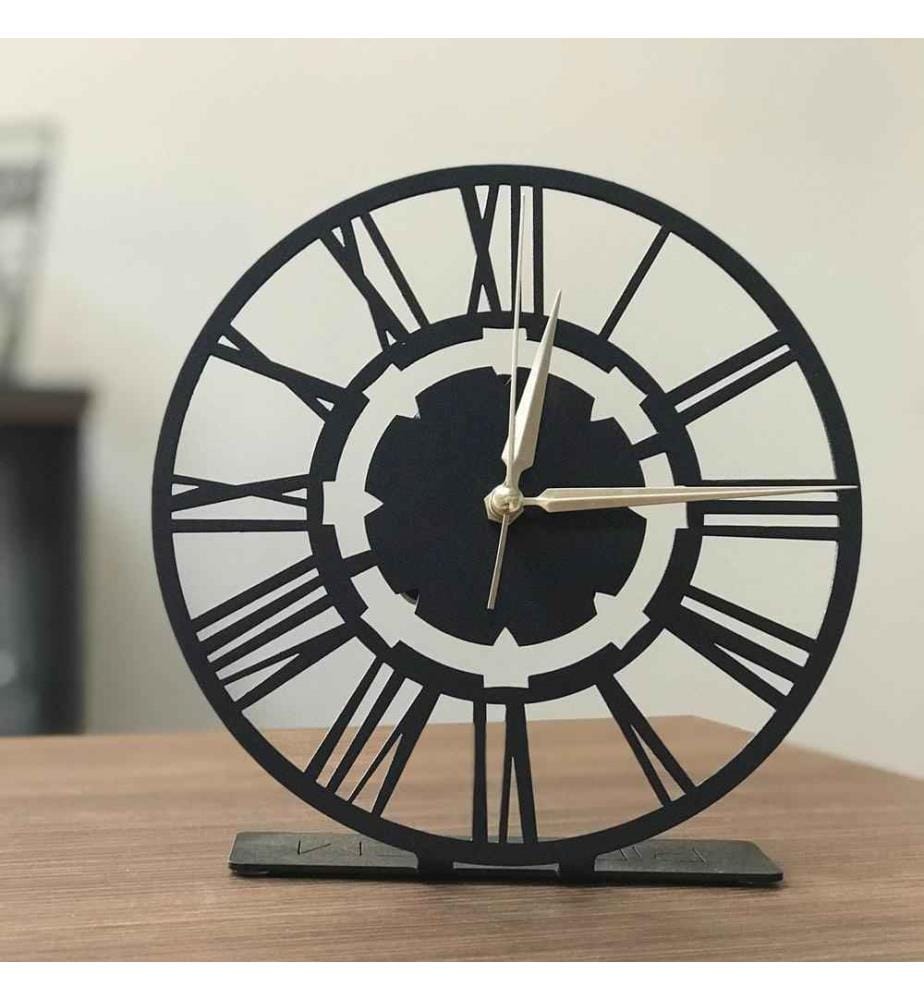 Decorative Clock, Black, Metal