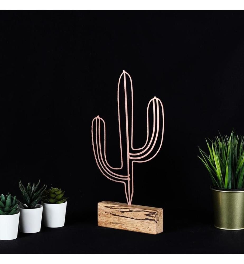 Objet décoratif, bronze, métal, base en bois