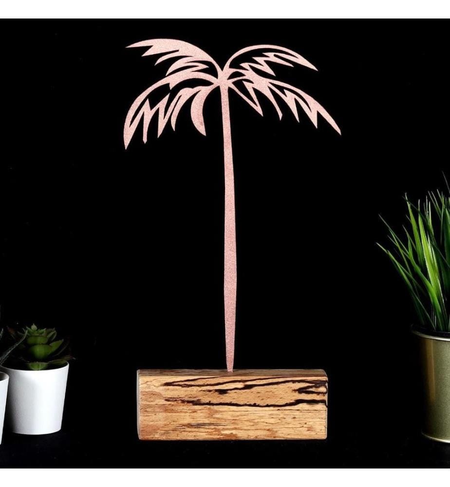 Objet décoratif, bronze, métal, base en bois