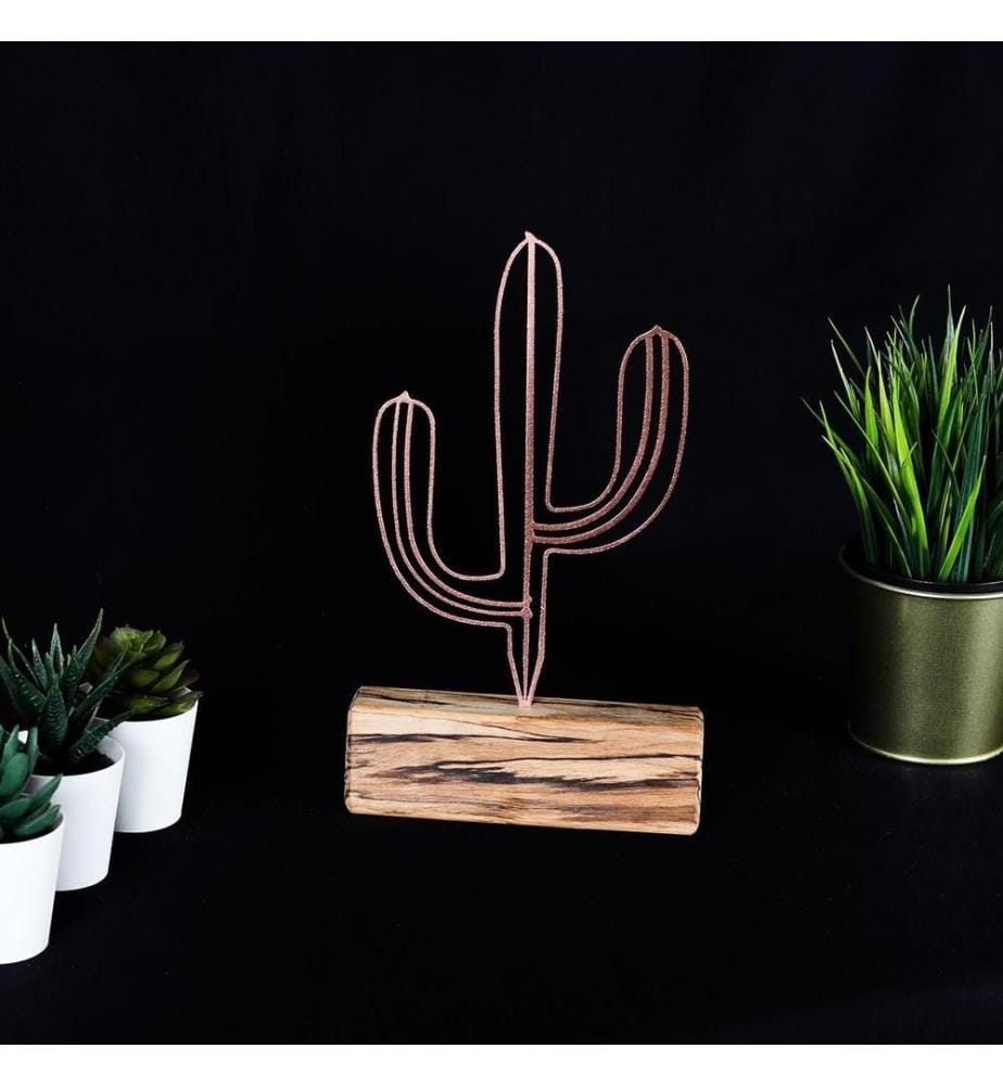 Objet décoratif, bronze, métal, base en bois