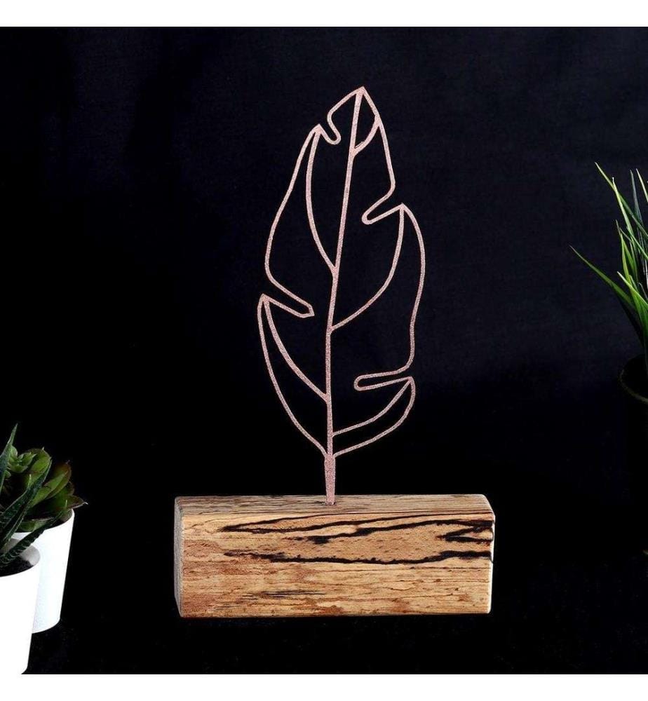 Objet décoratif, bronze, métal, base en bois