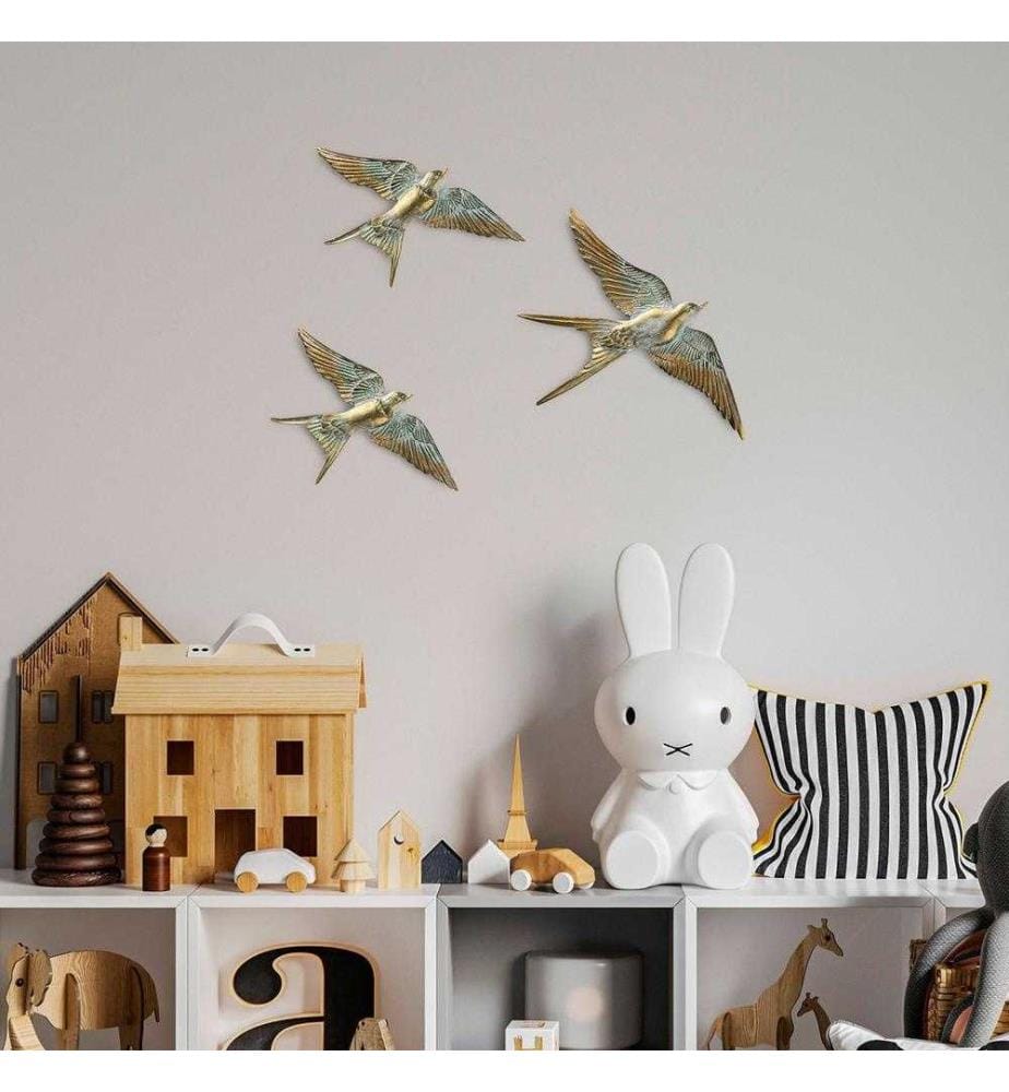 Accessoire mural décoratif, blanc doré, polyester