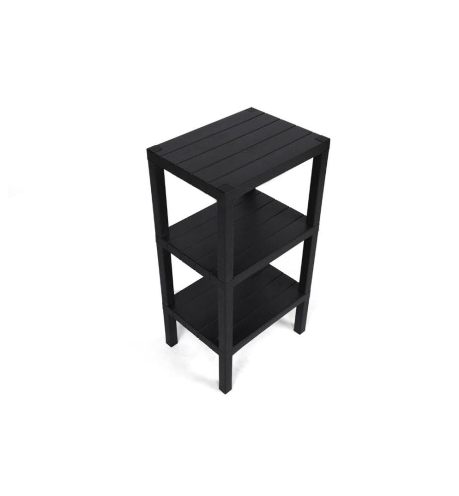 Scaffale multiuso, noce nero, plastica