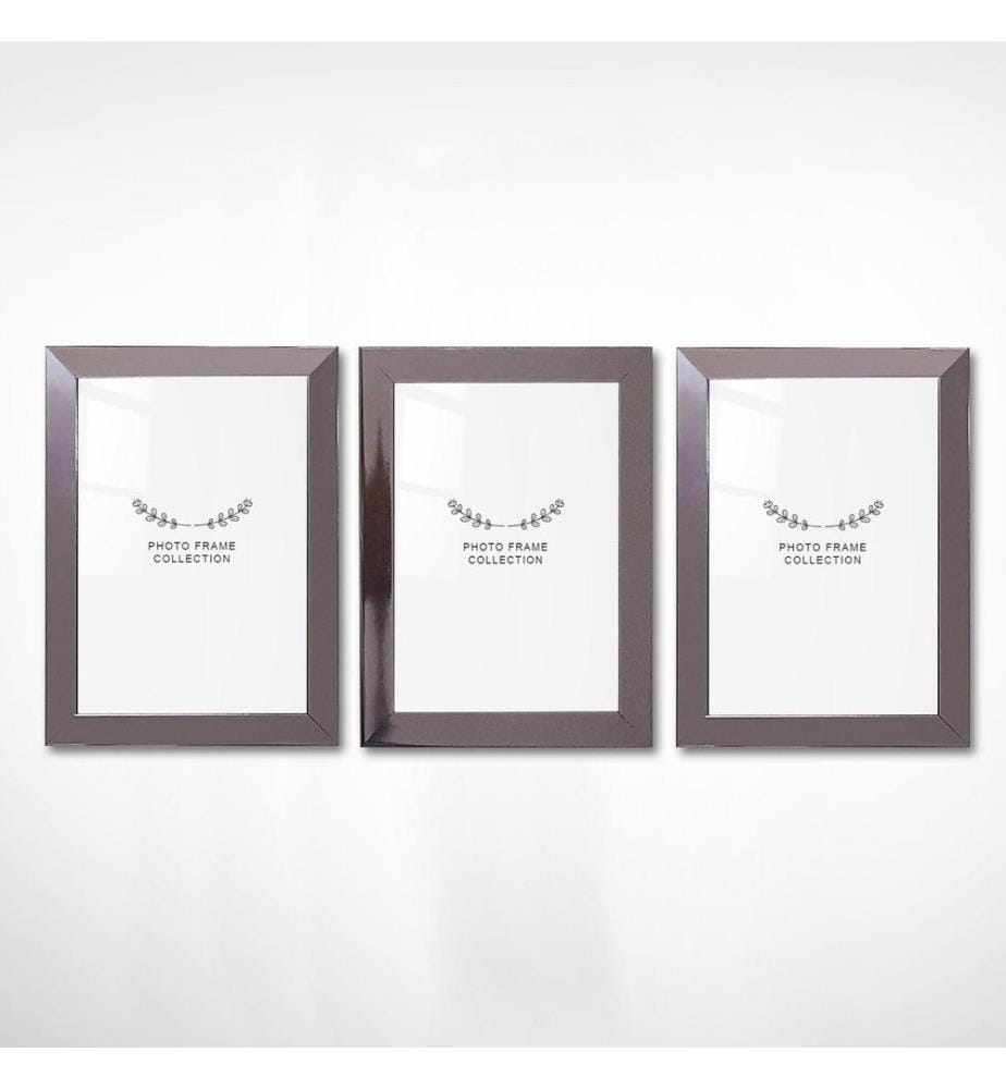 Photo Frame, 3 Pieces, Silver, Plastic