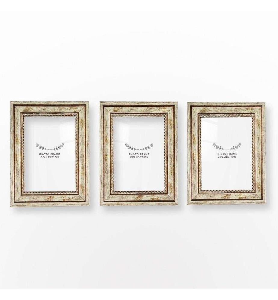 Photo Frame, 3 Pieces, Brown, Plastic