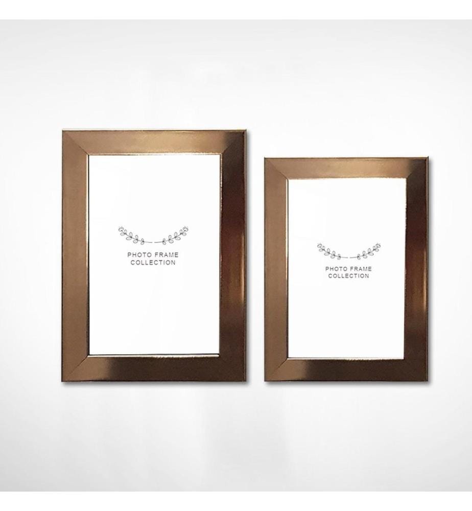 Cornice per foto, 2 pezzi, oro, plastica