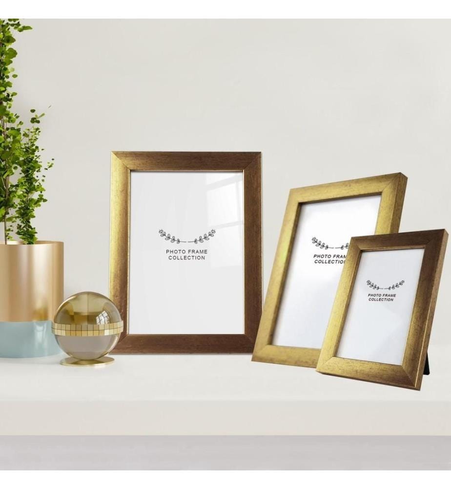 Cornice portafoto, 3 pezzi, naturale, plastica