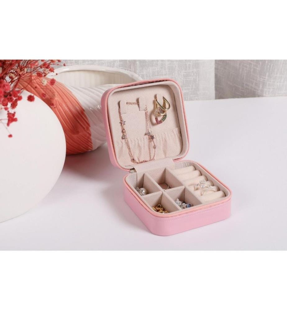 Schmuckkästchen aus PU-Leder, Rosa, PU-Leder