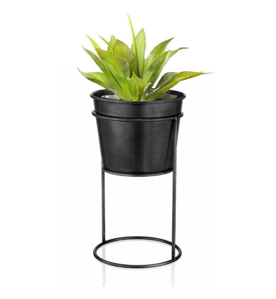 Decorative Pot, Black, Galvanize
