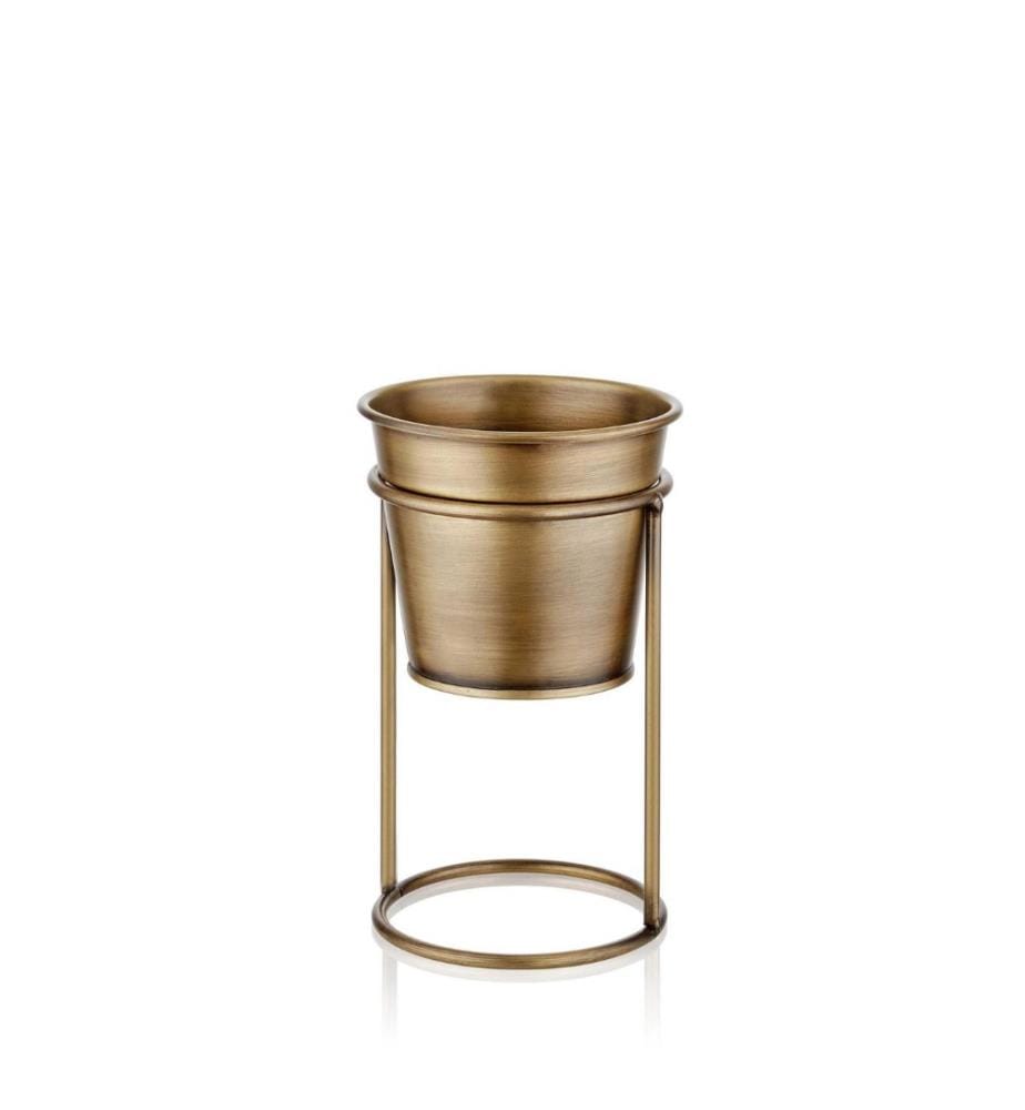 Decorative Pot, Gold, Galvanize