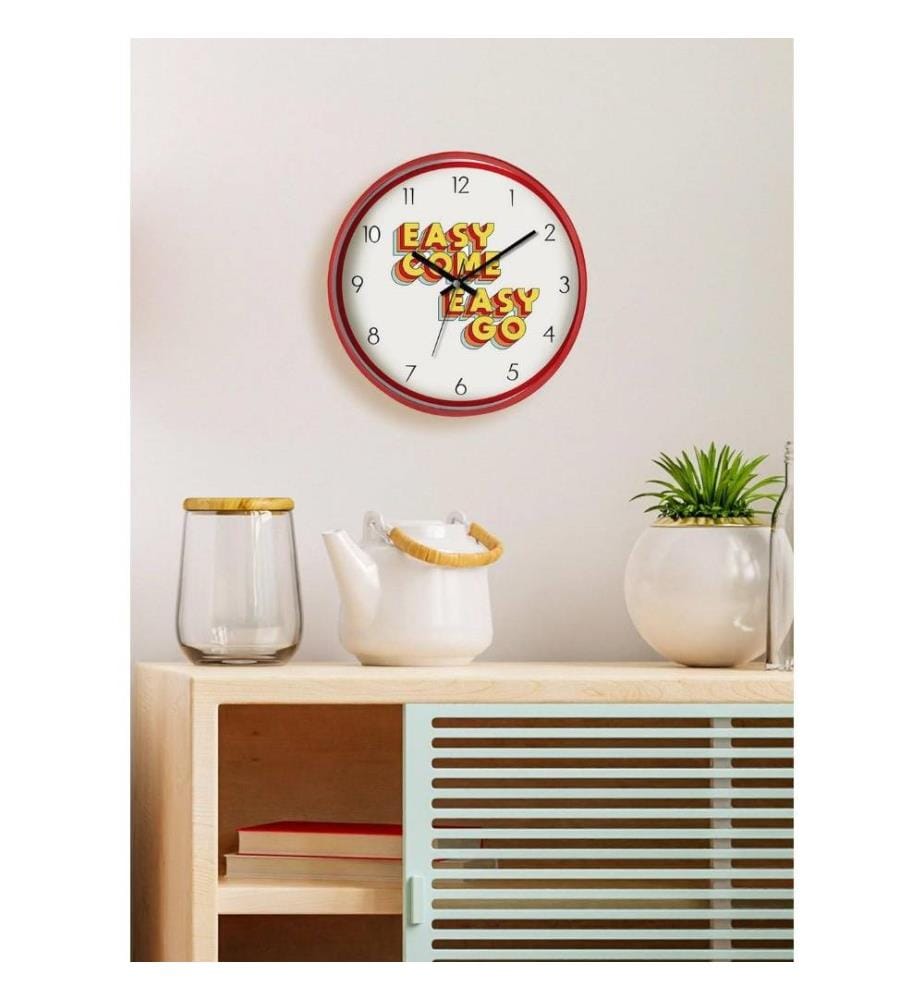 Wall Clock, Red White Yellow