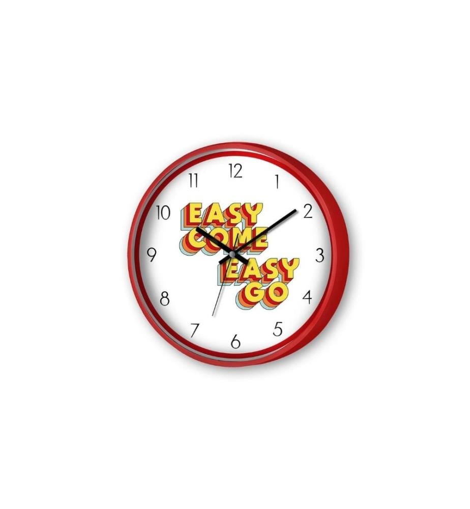 Wall Clock, Red White Yellow