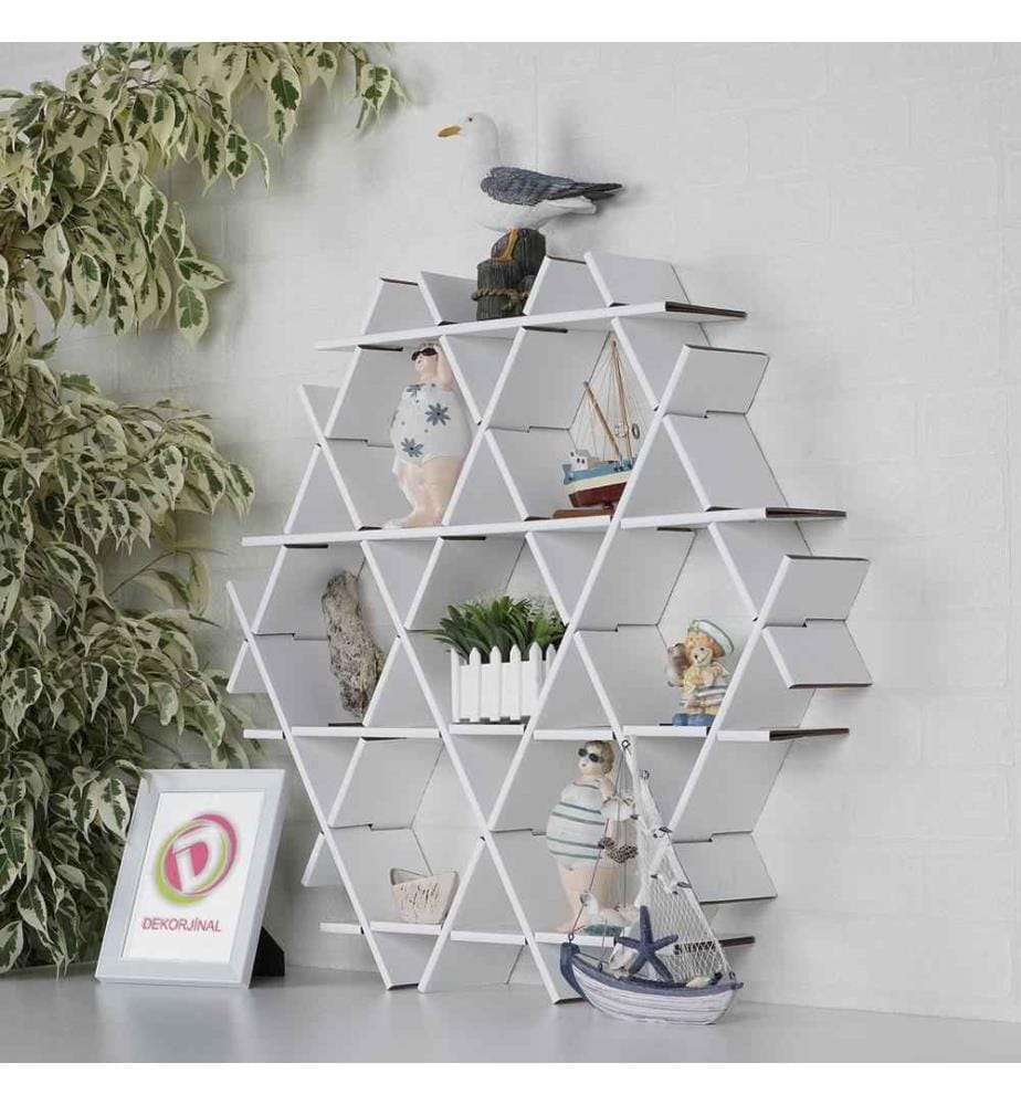 Cardboard Shelf, White, Corrugated Cardboard