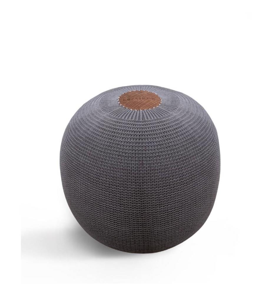Pouf, marron, acrylique, rembourrage polyester