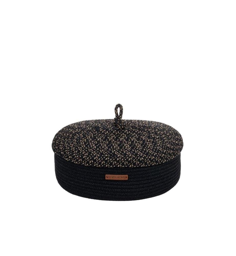 Decorative Box, Black, Cotton, Handmade
