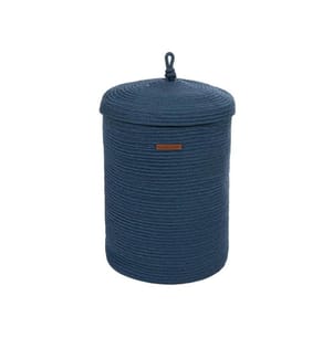 Scatola decorativa, blu navy, cotone, fatta a mano