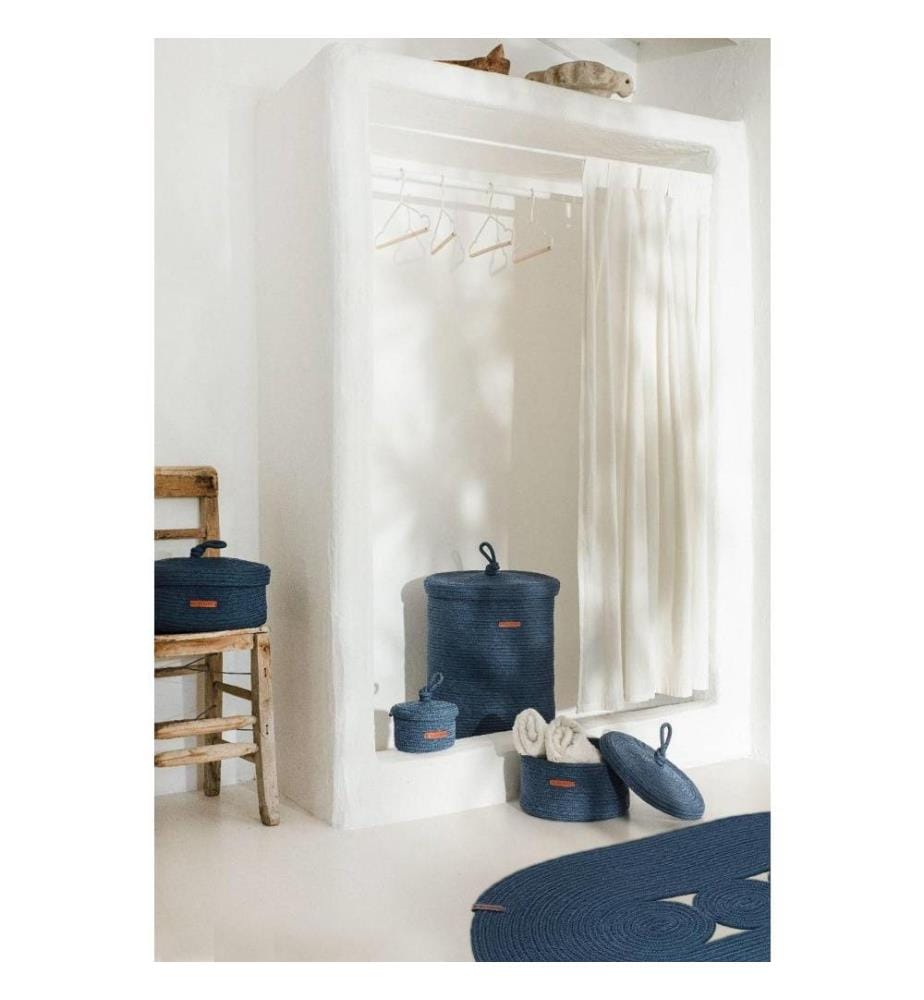 Decorative Box, Navy Blue, Cotton, Handmade