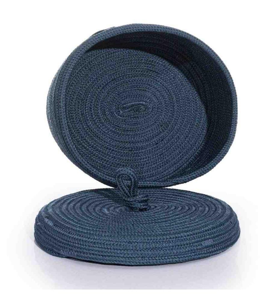 Decorative Box, Navy Blue, Cotton, Handmade