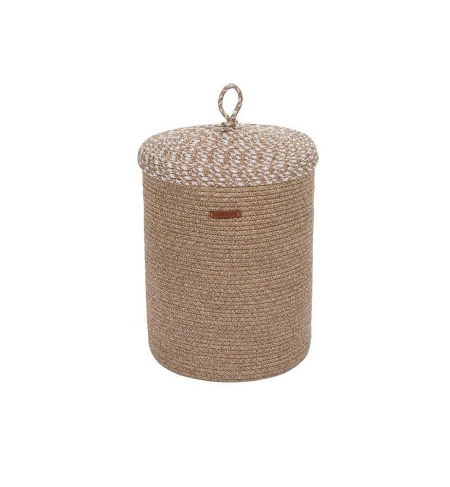 Boîte décorative, naturelle, beige, en coton, faite à la main