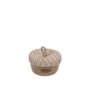 Scatola decorativa, naturale, beige, cotone, fatta a mano