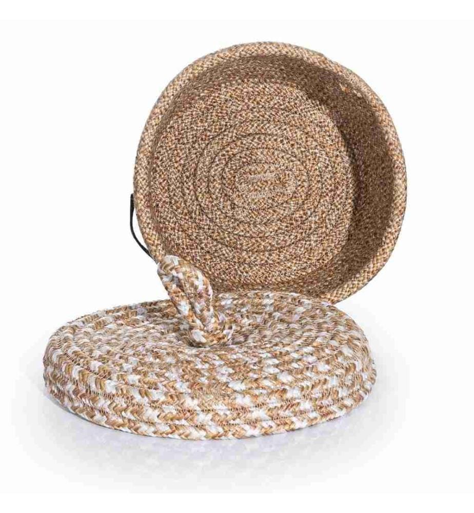 Boîte décorative, naturelle, beige, en coton, faite à la main