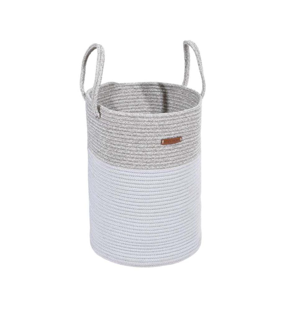 Decorative Box, White, Grey, Cotton, Handmade
