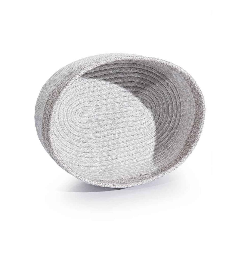 Decorative Box, White, Grey, Cotton, Handmade