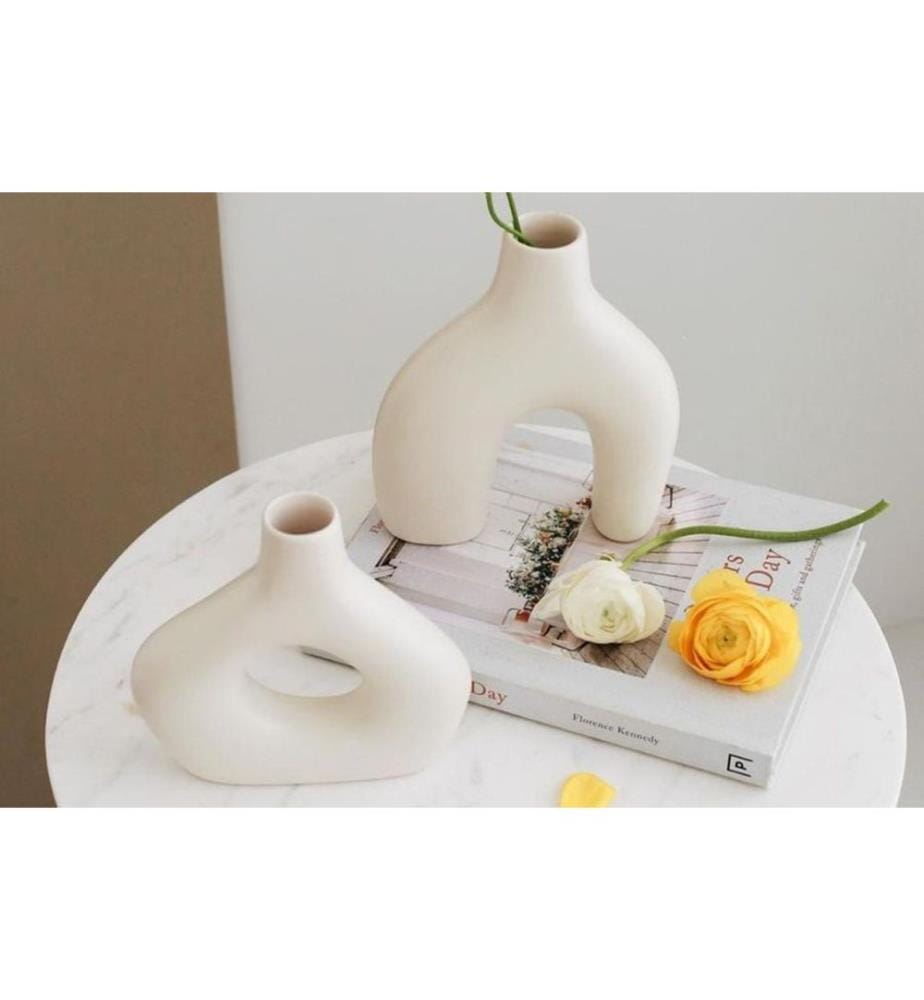 Vase, Creme, 100 % Keramik