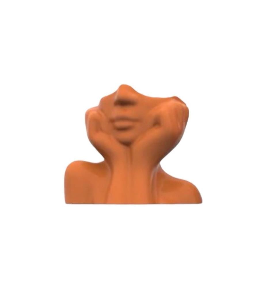 Vase, orange, 100 % Keramik
