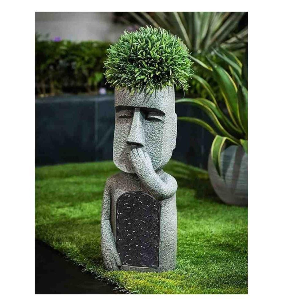 Vase, Grau, Schwarz, 100 % Polyester