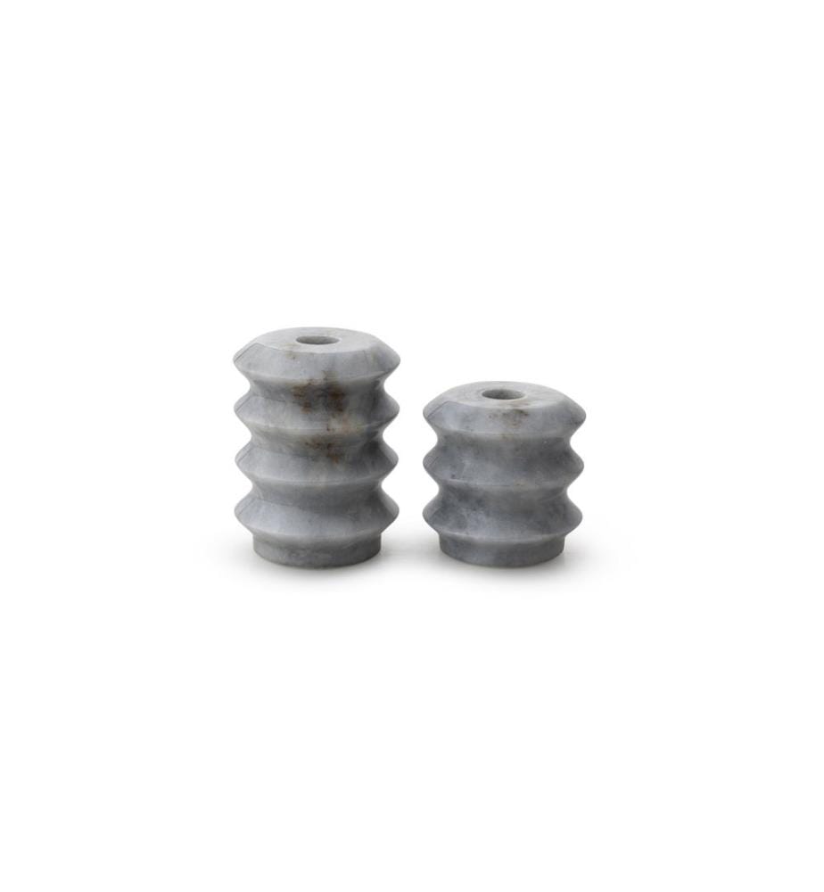 Set di candelieri, 2 pezzi, grigio, 100% marmo grigio Verona