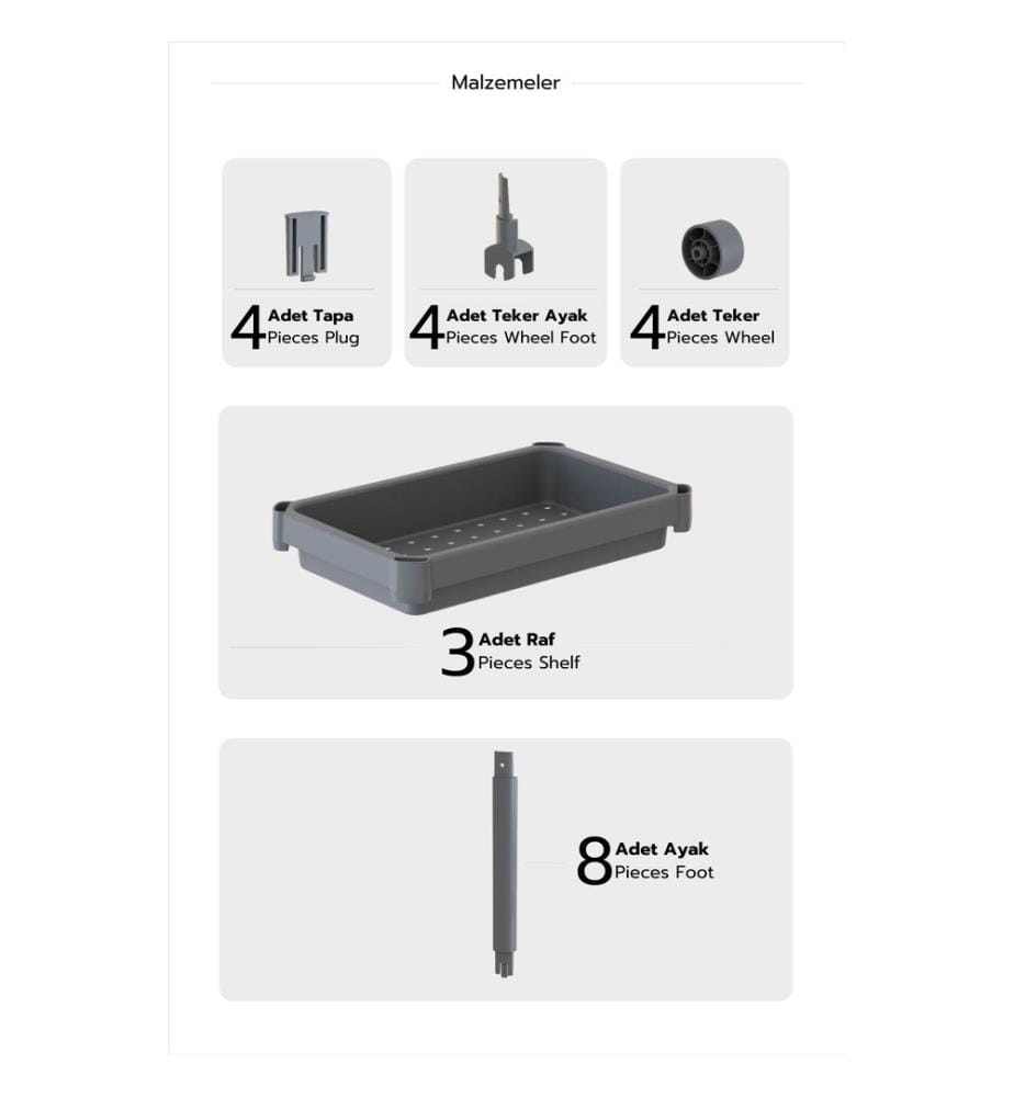 Plastic Multi Purpose Shelf, Black, 100% PLASTIC