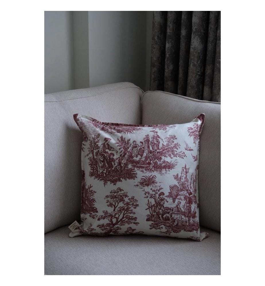 Housse de coussin, Bourgogne, Blanc, 100% TISSU DE CANARD