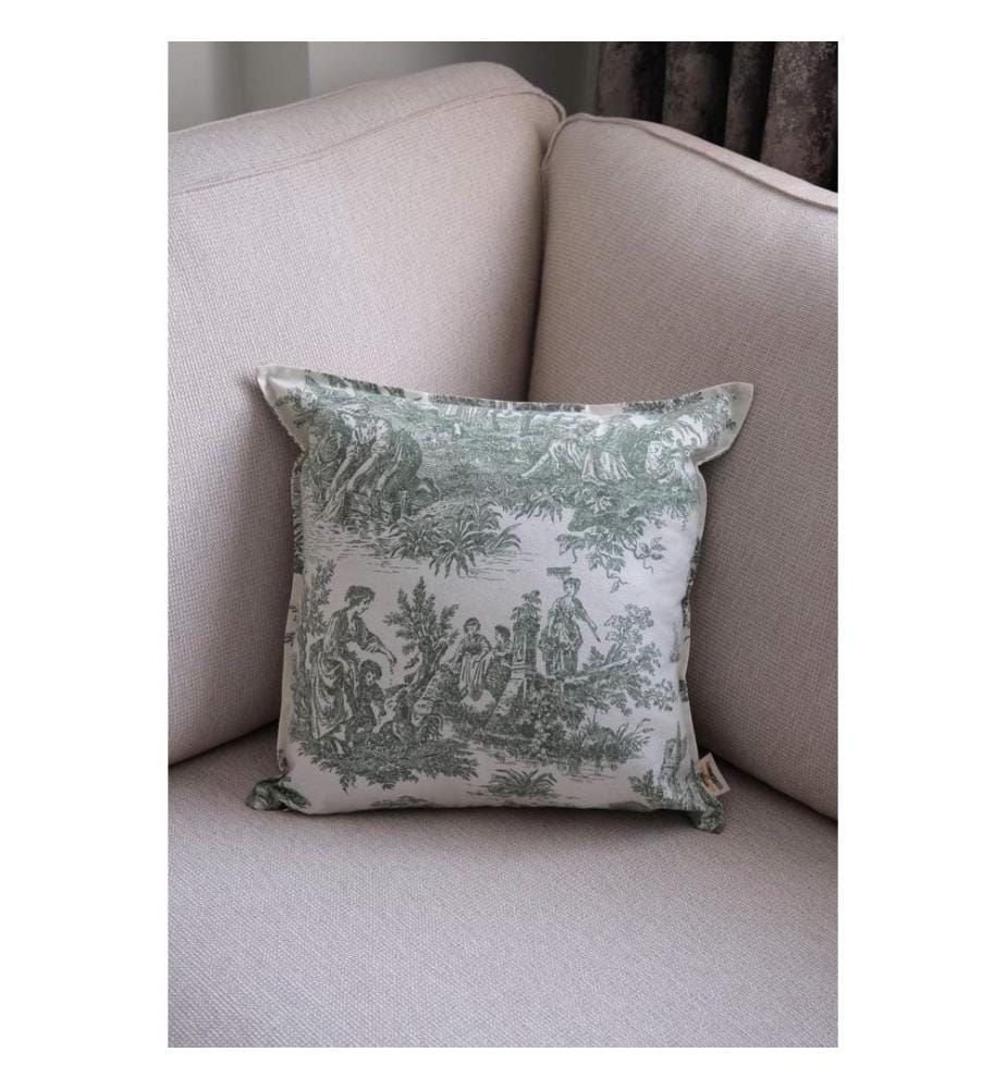 Housse de coussin, Vert, Blanc, 100% TISSU DE CANARD