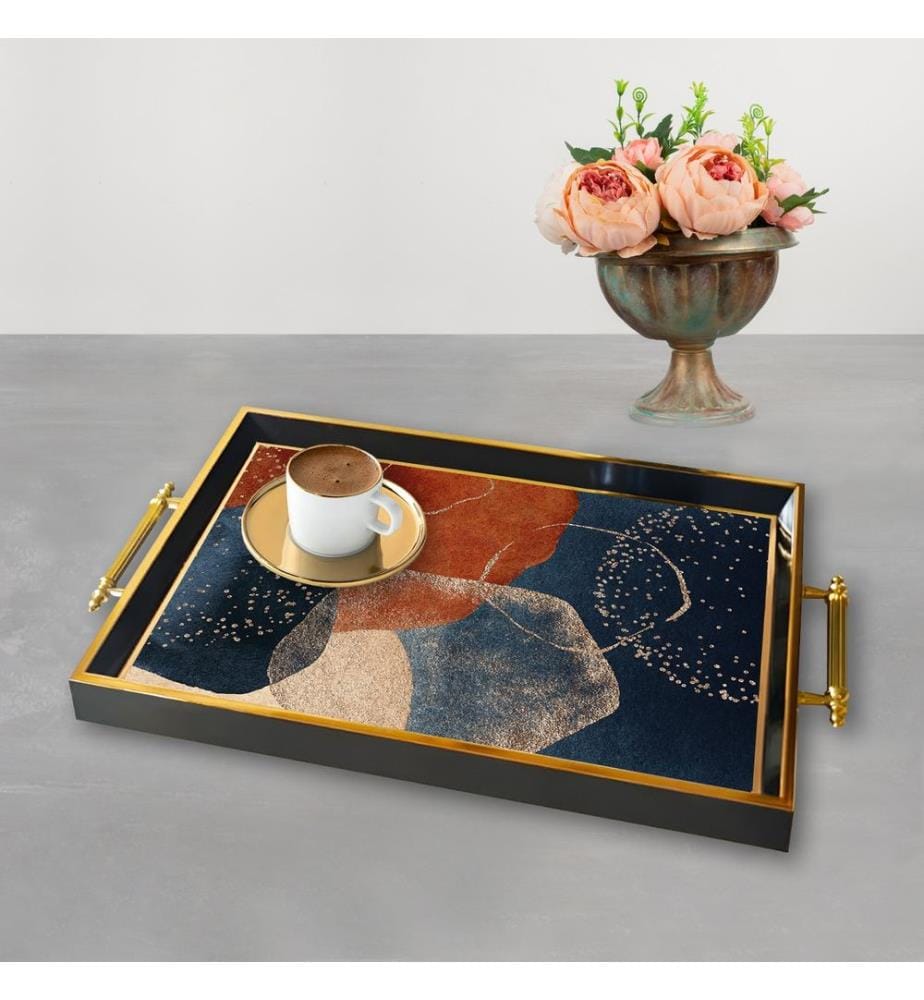 Tablett, mehrfarbig, 100 % Glas