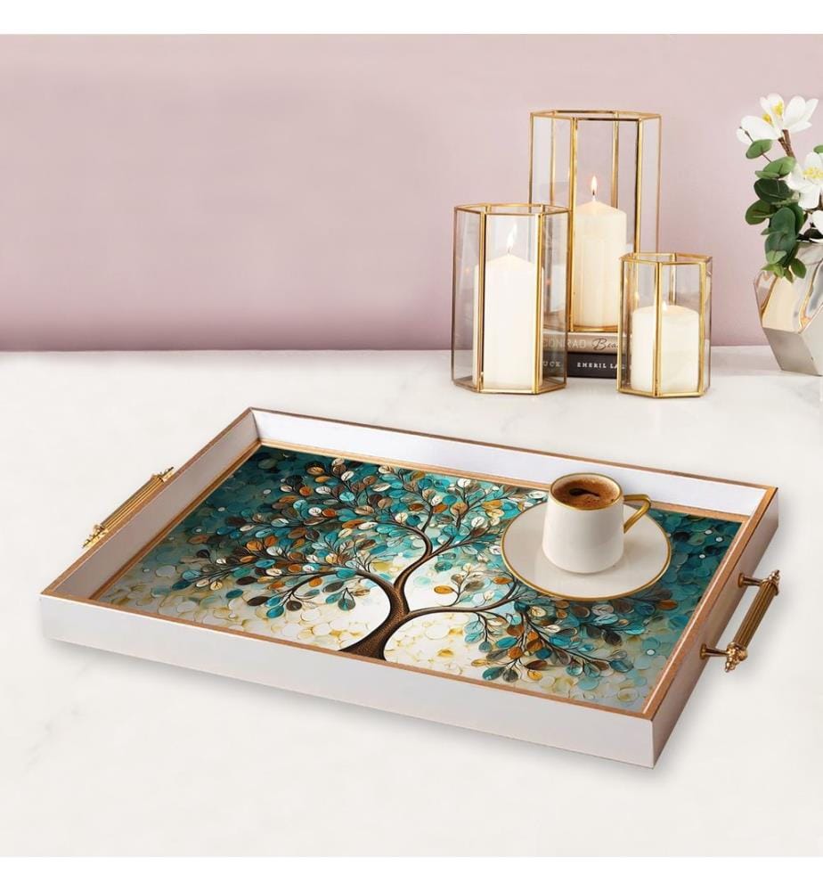 Tablett, mehrfarbig, 100 % Glas