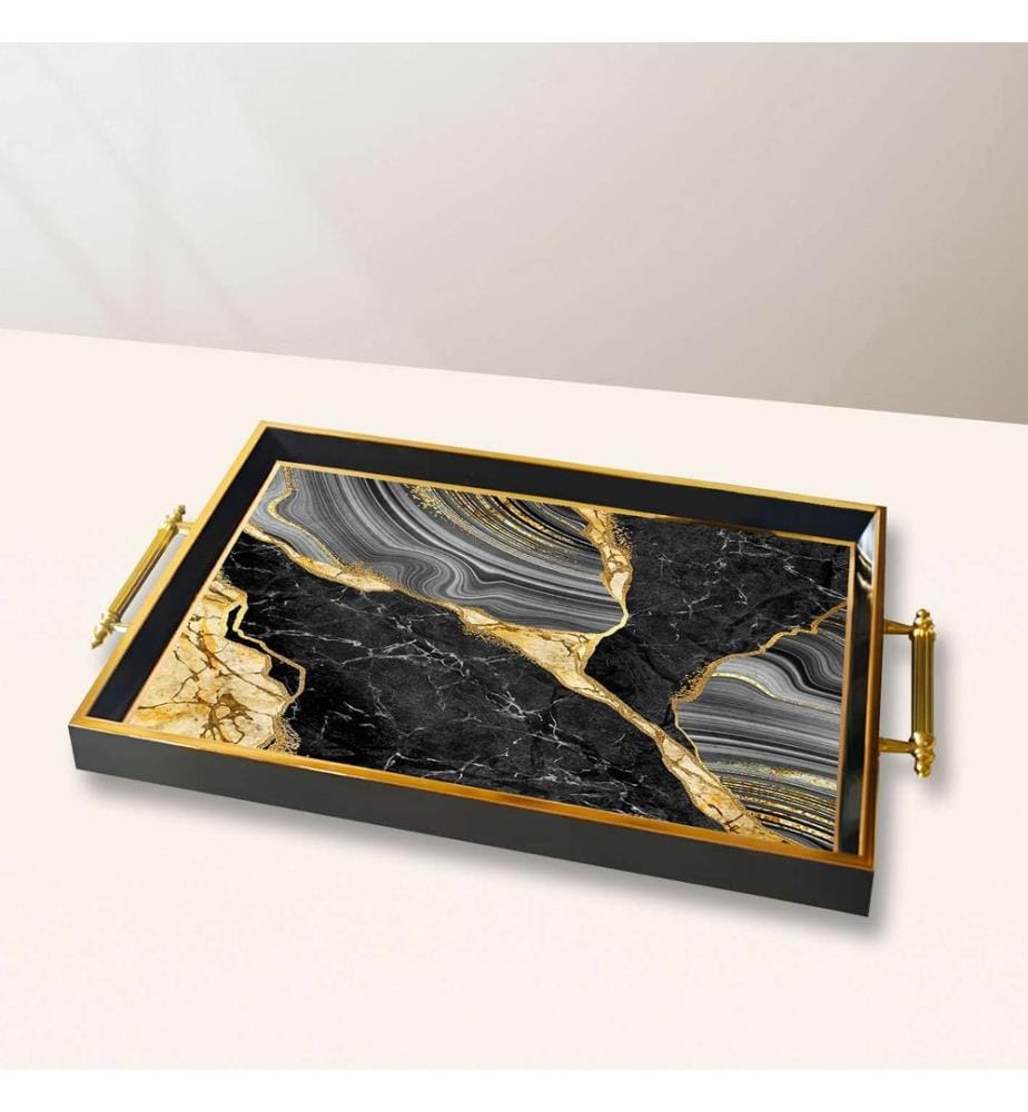 Tablett, mehrfarbig, 100 % Glas