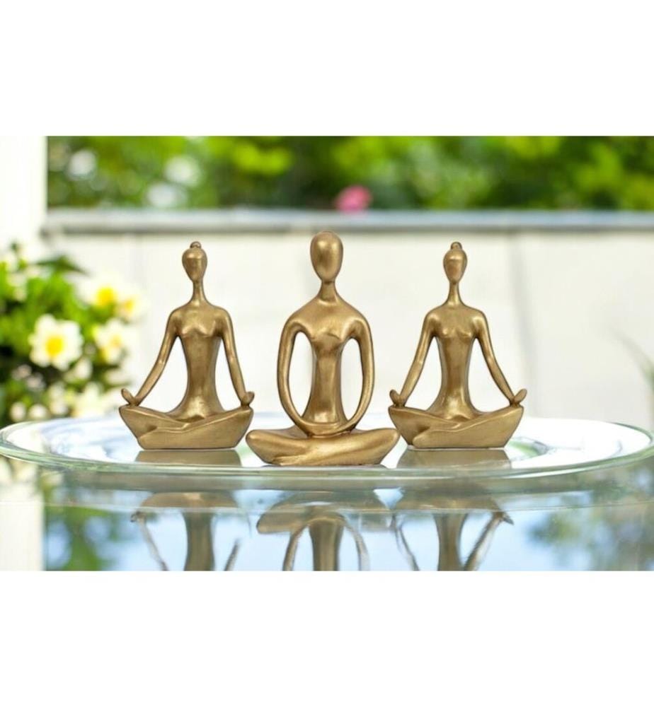 Set de chandeliers, 3 pièces, or, 100% POLYESTER