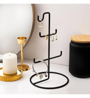 Organisateur de support de bijoux, noir, 100% métal