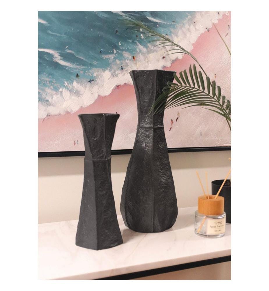 Vase, schwarz, 100 % Keramik