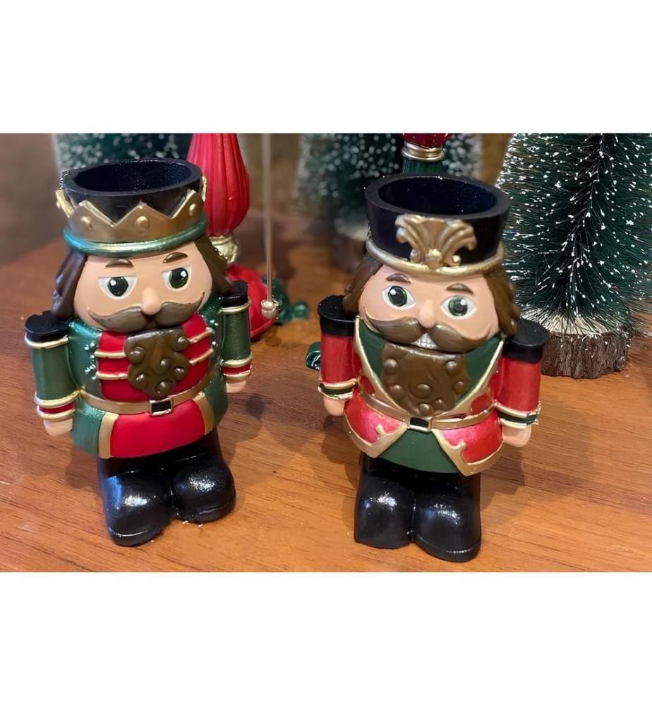 Kerzenständer-Set, 2-teilig, mehrfarbig, 100 % Polyester